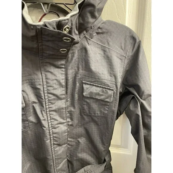 Outdoor Research Jacket Womens Small Black GrayEnvy Long Rain Coat Hooded